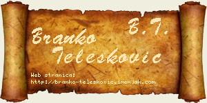 Branko Telesković vizit kartica